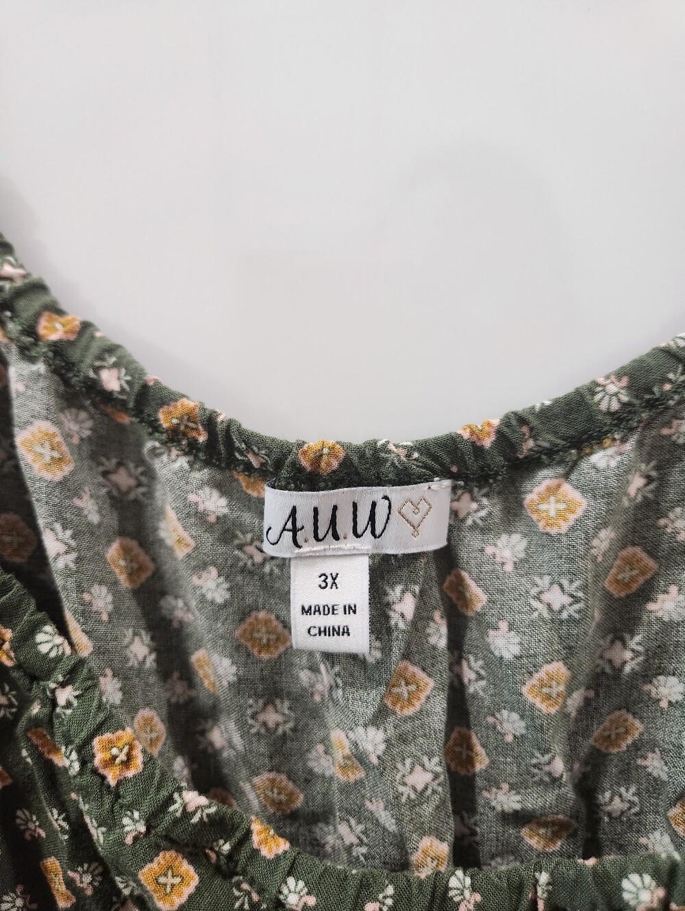 AUW Green Floral Jumpsuit 3x - Picture 2 of 2
